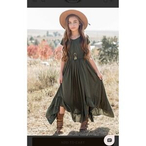 *NEW* Joyfolie Mia Joy Girls BRAELYN DRESS IN OLIVE GREEN Size 7